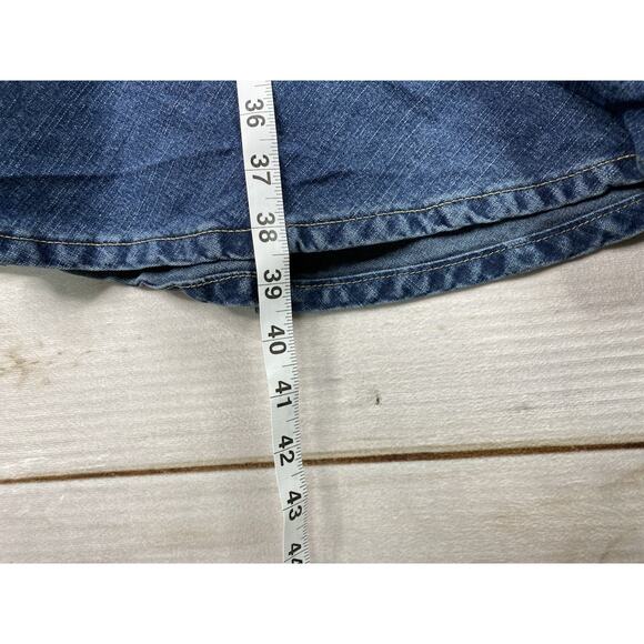 Motherhood Maternity Jean Skirt Sz M Mermaid Modest Stretch Denim Maxi Pockets - Picture 5 of 9